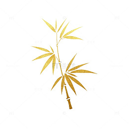 水墨风竹叶图案设计素材