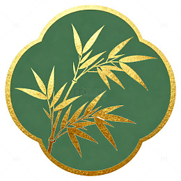 中国风金色竹子图案设计元素