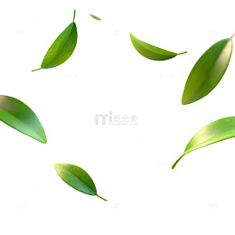 漂浮绿叶清新背景设计素材