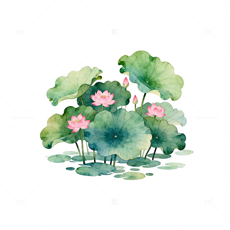 水墨荷花装饰画