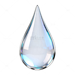 透明水滴形状图标设计元素