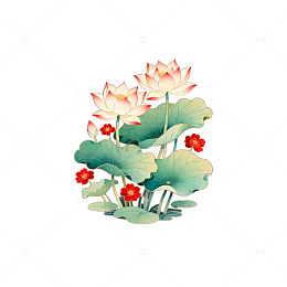 水墨荷花传统中国画素材