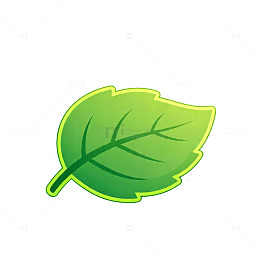 卡通风格绿色叶子矢量素材