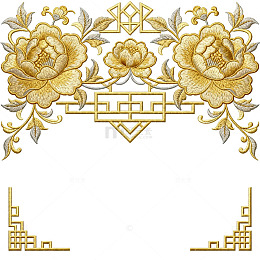 金色传统花纹装饰图案设计素材