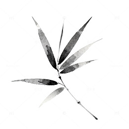 水墨竹叶简约装饰画