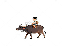 田园牧歌童趣插画