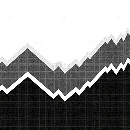 黑白色调起伏线条图表