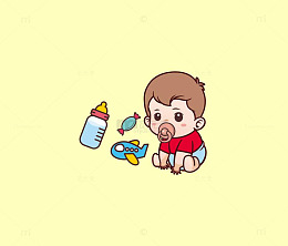 卡通矢量婴儿母婴用品