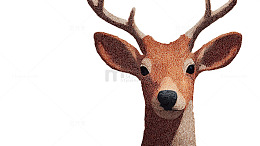 静谧森林中的雄伟鹿影