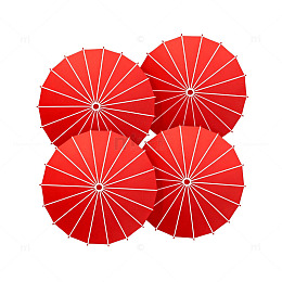 红色雨伞图案设计素材
