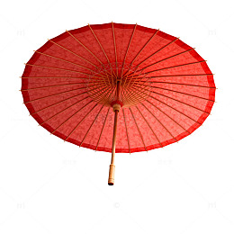 红色传统纸伞