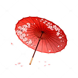 樱花红伞日式和风素材