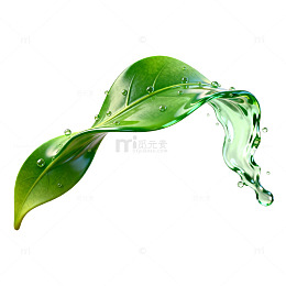绿色叶子水珠飞溅艺术图片