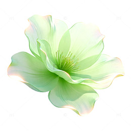 清新淡雅绿色花朵图案