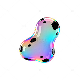 彩虹色斑点玻璃物体设计素材