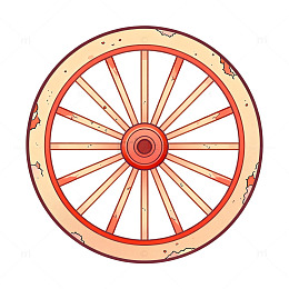 复古车轮插画设计元素