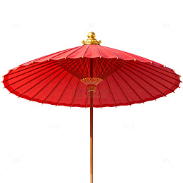 传统红色遮阳伞