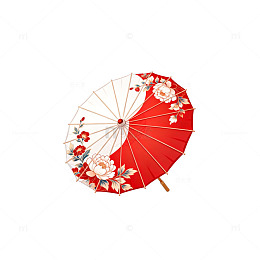 和风樱花纸伞插画素材