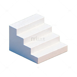 简约白色楼梯模型三维图