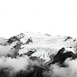 黑白雪山风光