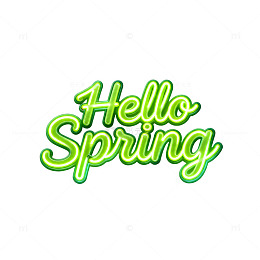 霓虹灯风格春天问候艺术字