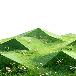 绿色山丘风景插画素材