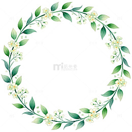 花卉花环装饰图案插画