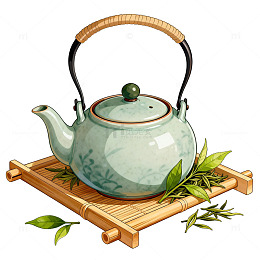 古风茶壶插画素材