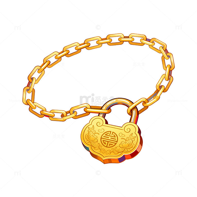 黄金链条吊坠手链设计