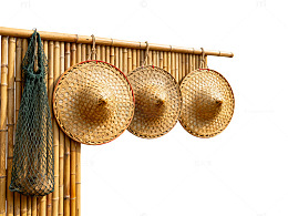 竹编帽渔网农家风情