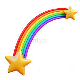 彩虹星星卡通图案装饰素材