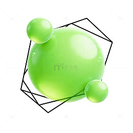 抽象绿色球体图案设计元素