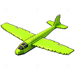 像素风飞机模型设计元素