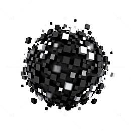 像素立体球体设计素材