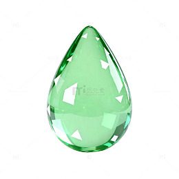 翠绿水滴状宝石模型设计素材
