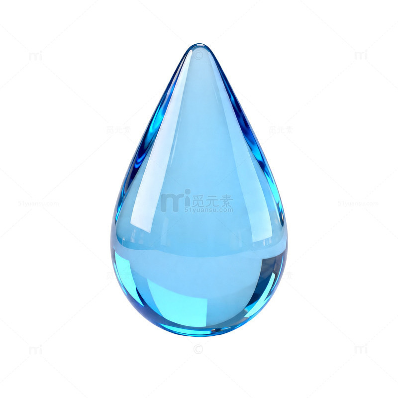 蓝色水滴玻璃艺术装饰素材