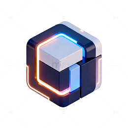 霓虹灯立方体科技风格图标