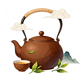 古风茶壶插画设计素材
