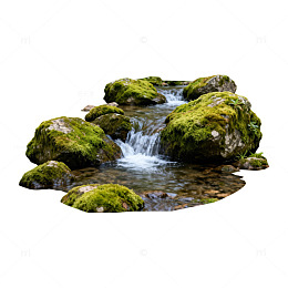 自然山水溪流景观图