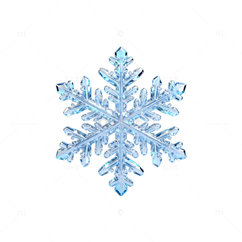 透明雪花图案设计元素