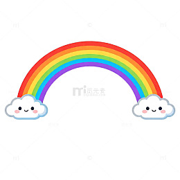 卡通彩虹云朵图案