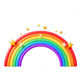 彩虹卡通星点缀图案