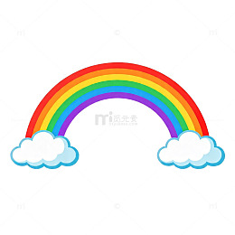 彩虹云朵卡通图案