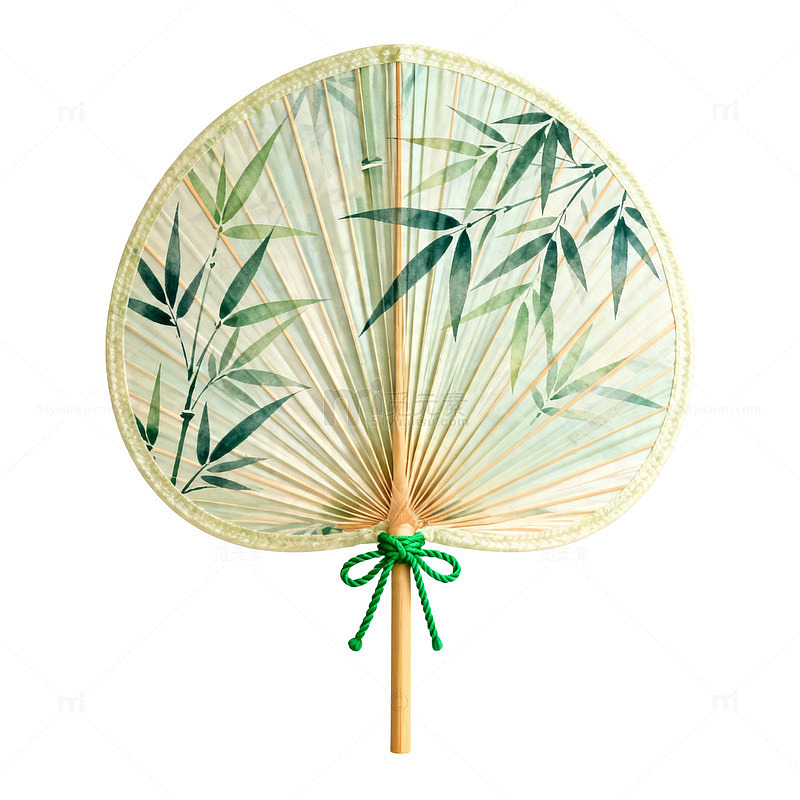 竹叶团扇中国风工艺品