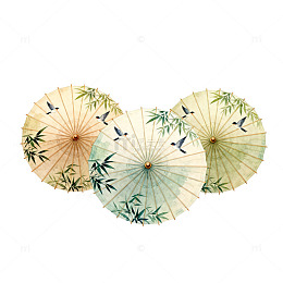中国风纸伞装饰画