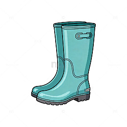 卡通雨靴插图设计素材