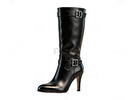 黑色高跟长靴时尚女性靴