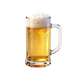 透明玻璃杯啤酒特写