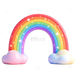 彩虹云朵梦幻装饰素材