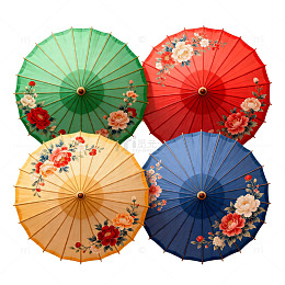 花卉图案油纸伞装饰设计